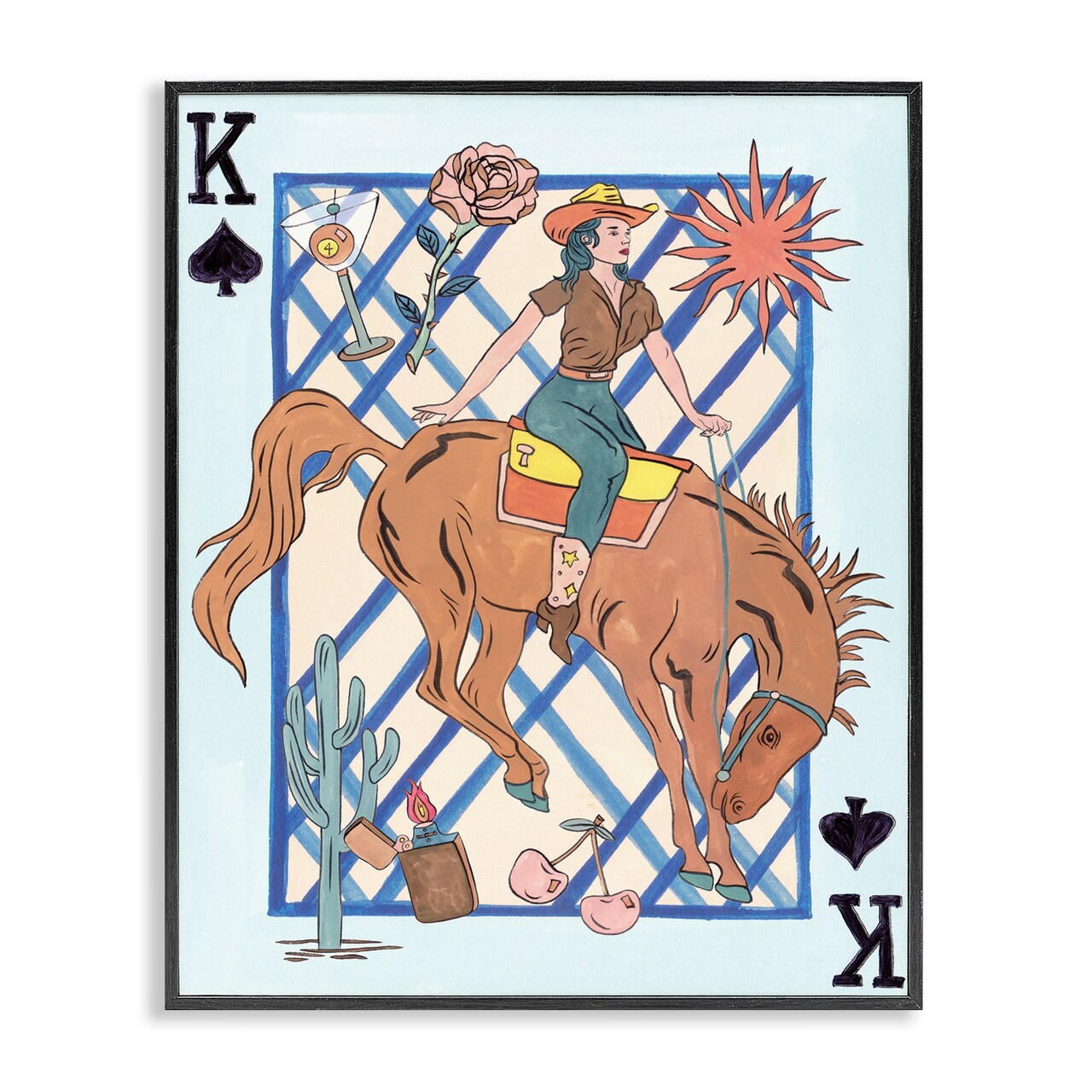 Stupell Industries Glam Cowgirl with Trinkets Framed Giclee By Melissa Wang